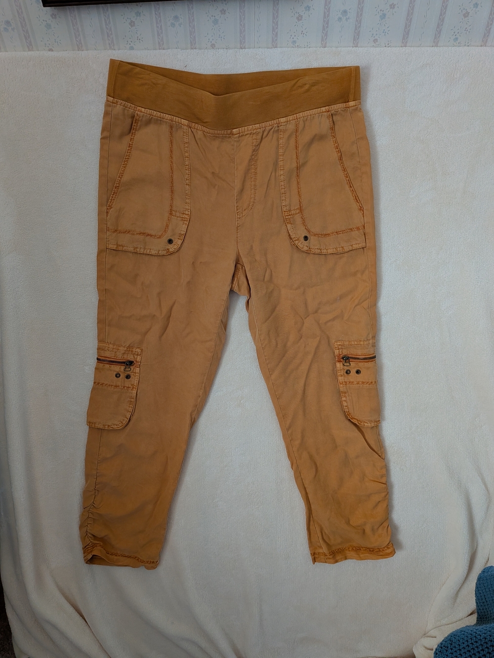 XCVI Wearables Nadia Cargo Pants Orange Women's Size Small Crop